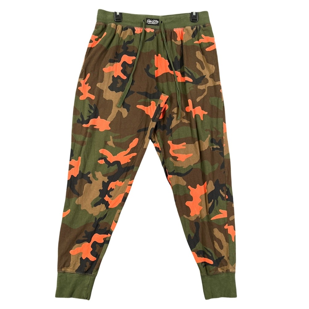 Polo Ralph Lauren Camo Sleep Joggers Mens L Orange Green Camouflage Loungewear